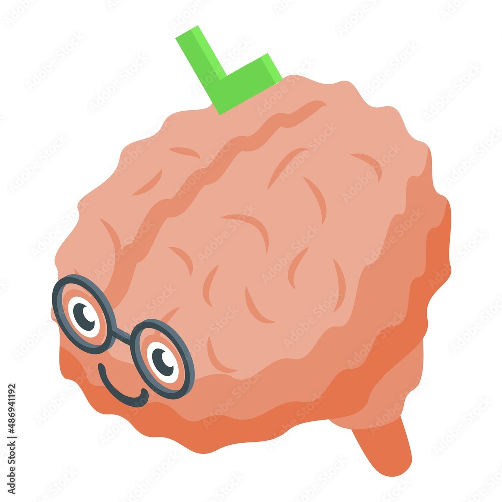 Obraz premium Brain focus icon isometric vector. Mind balance. Zen goal