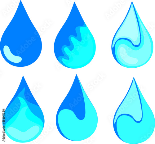 set of water drops