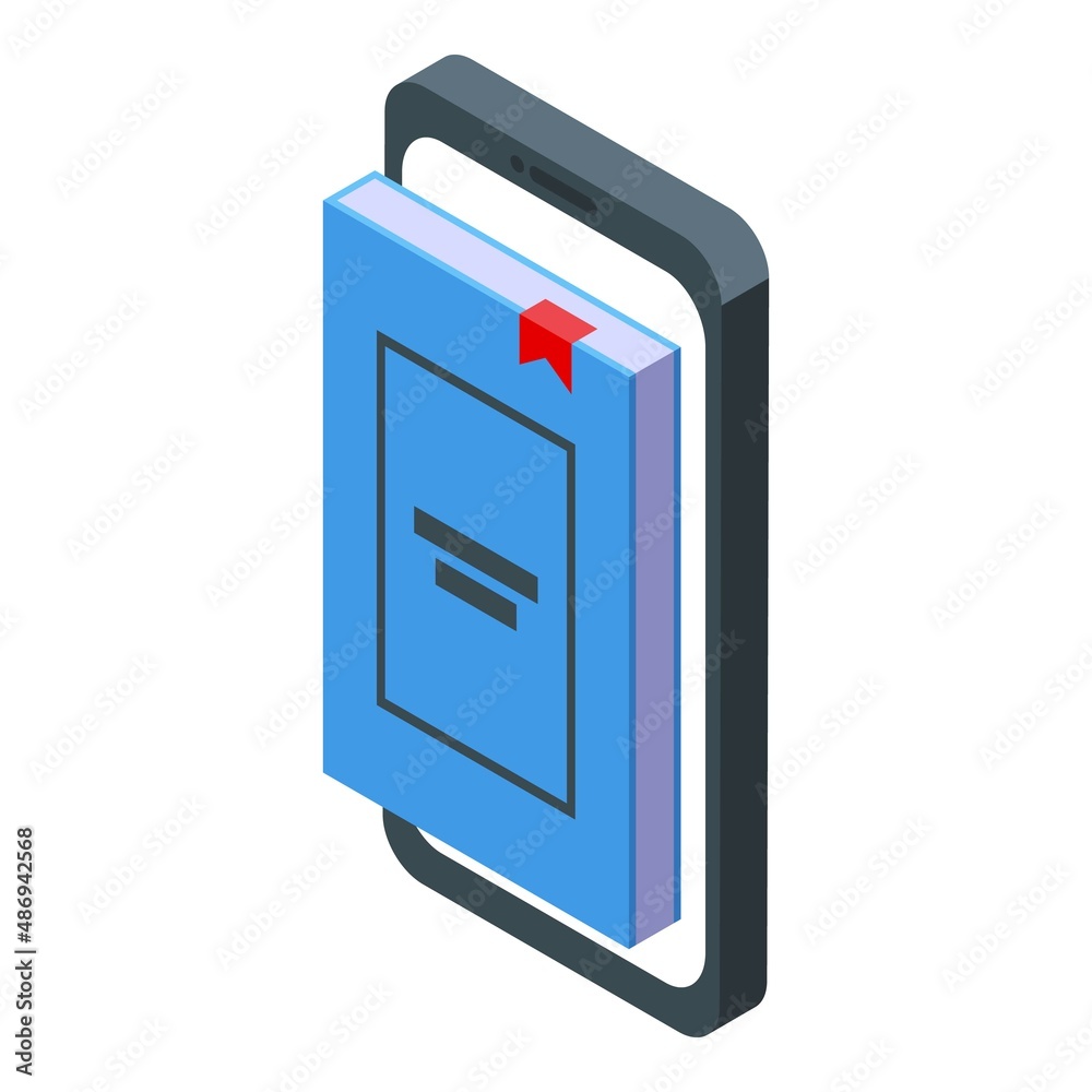 Online phone book icon isometric vector. Digital ebook. Reading store Online phone book icon isometric vector. Digital ebook. Reading store