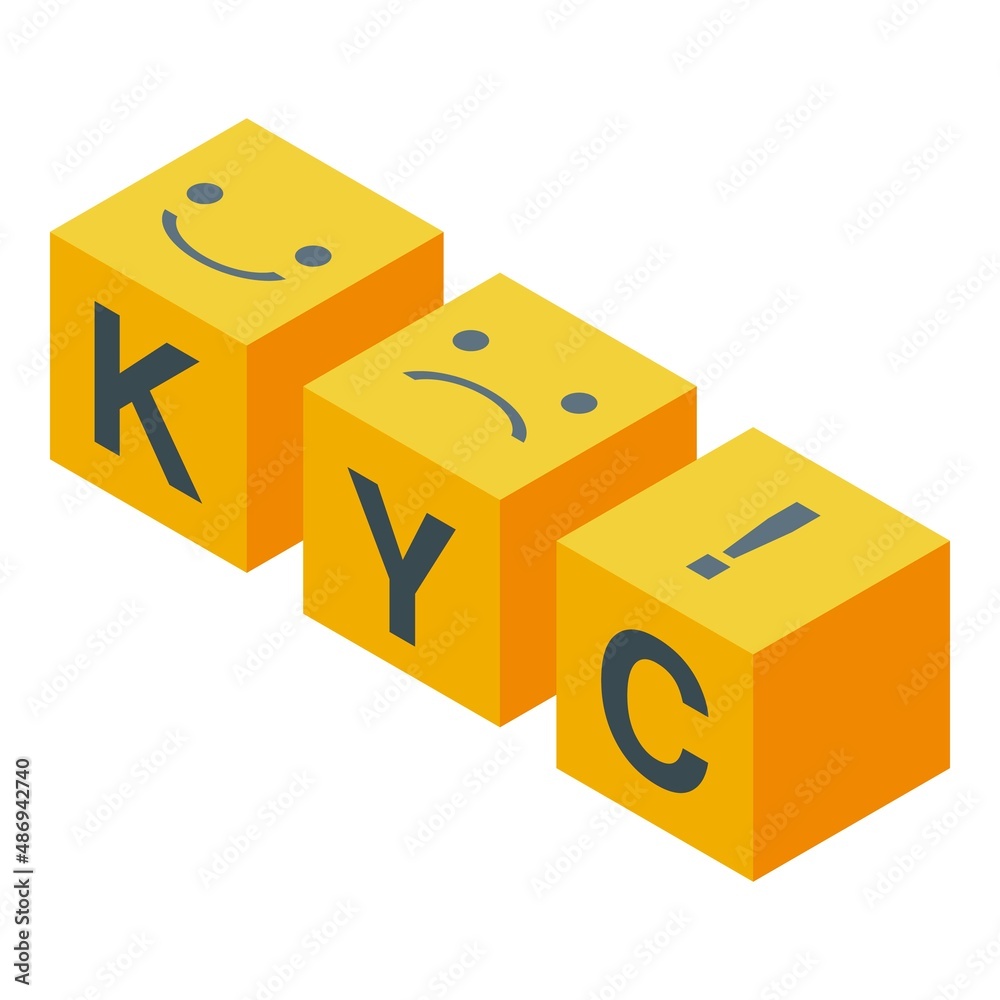 Kyc document icon isometric vector. Customer know. Process money Kyc document icon isometric vector. Customer know. Process money