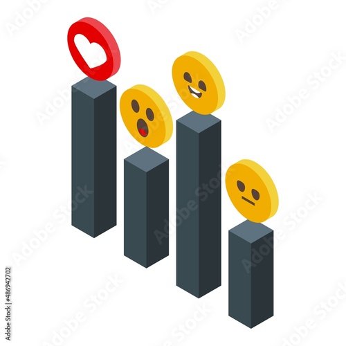 Graph bar customer know icon isometric vector. Kyc document. Client trust