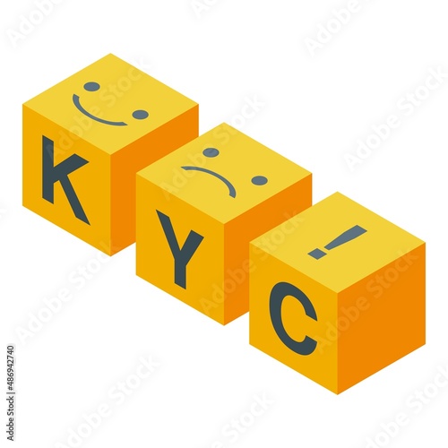 Kyc document icon isometric vector. Customer know. Process money