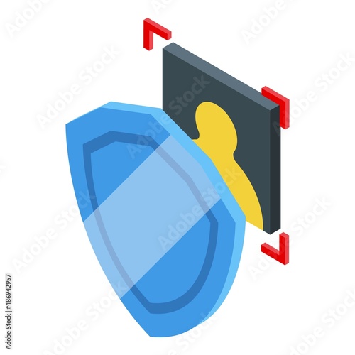 Secured client information icon isometric vector. Customer know. Document verification