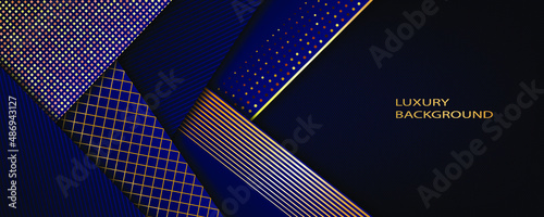 Blue and gold luxury background. Vector illustration.