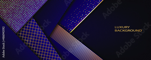 Blue and gold luxury background. Vector illustration.