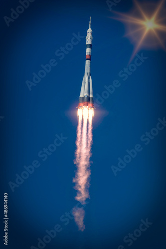 Rocket spaceship. The elements of this image furnished by NASA.