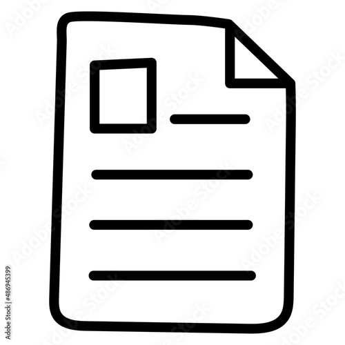 An outline design icon of file