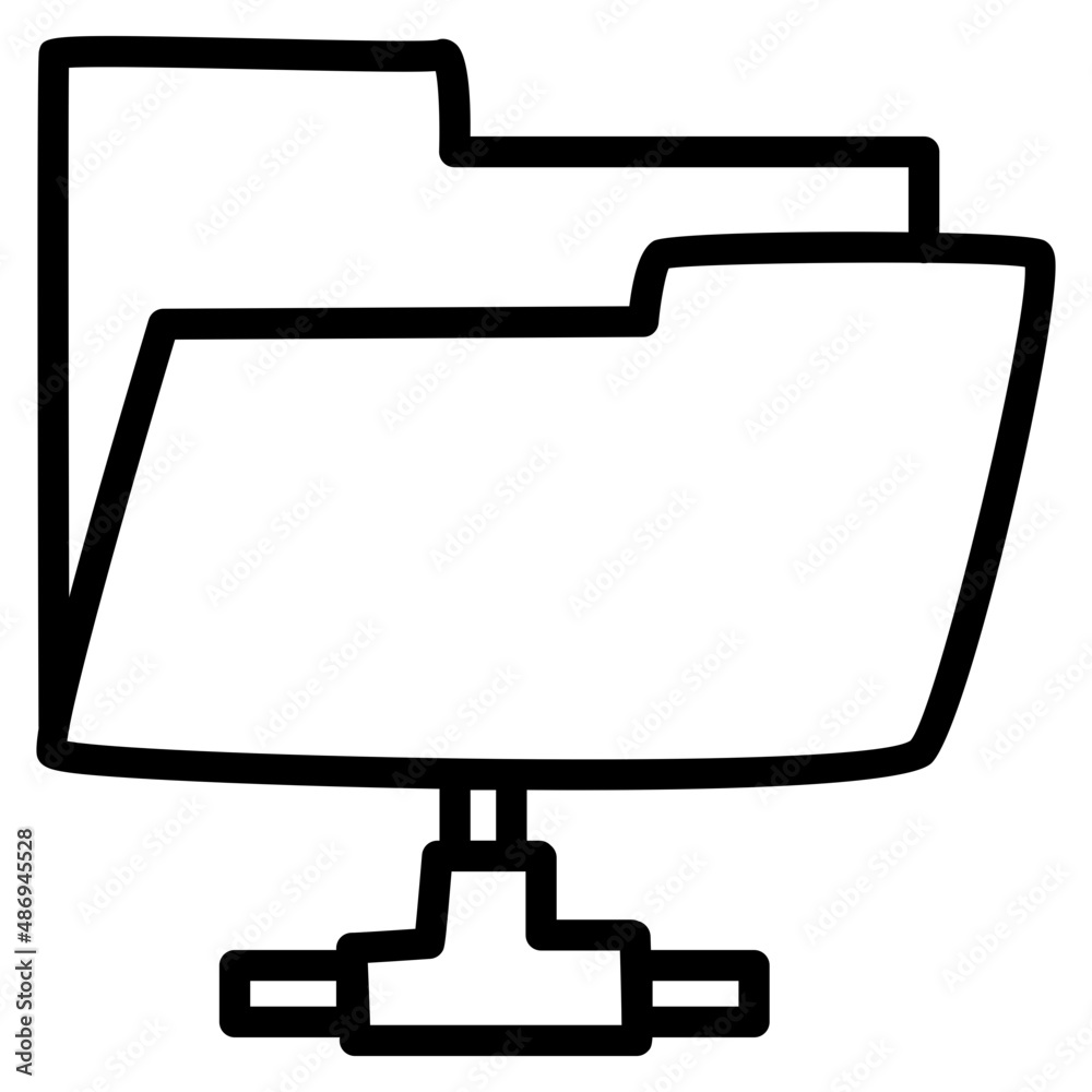 Linear design icon of folder


