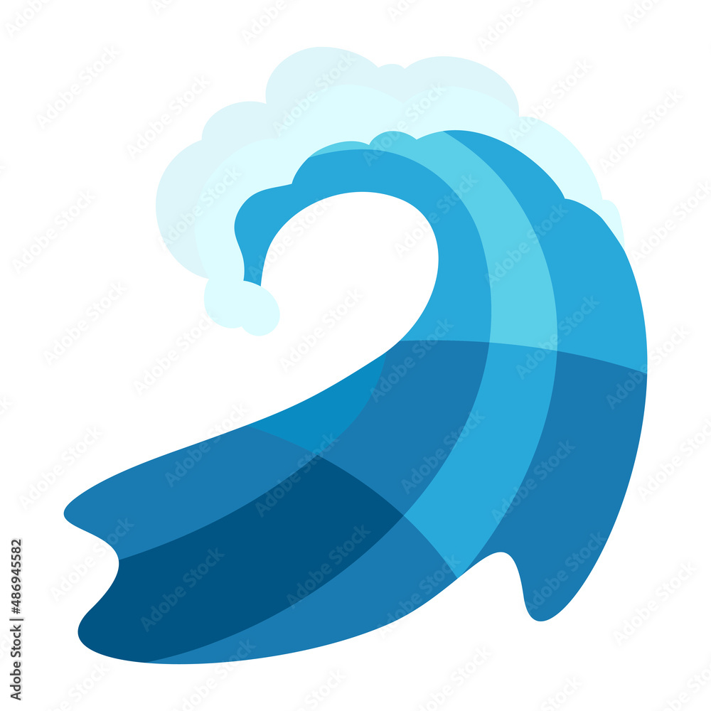 Blue ocean wave with foam. Stylized illustration. Blue ocean wave with foam. Stylized illustration.