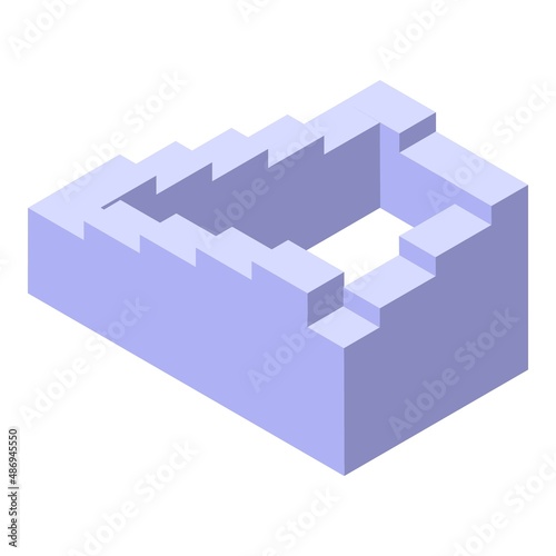 Visual perception stairs icon isometric vector. Illusion memory. Optical triangle photo