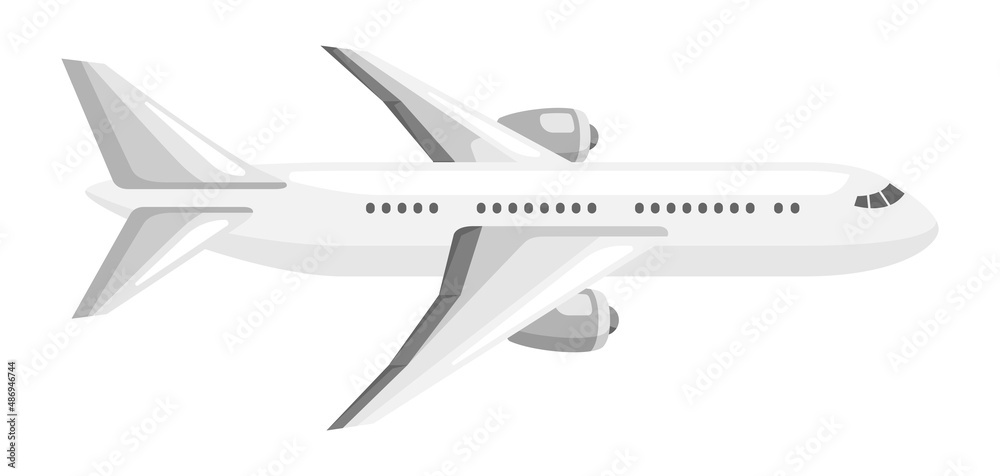 Illustration of airplane. Image for travel or trip.