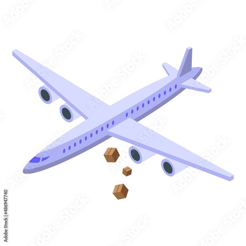 Air parcel delivery icon isometric vector. Free shipping. Order shipment