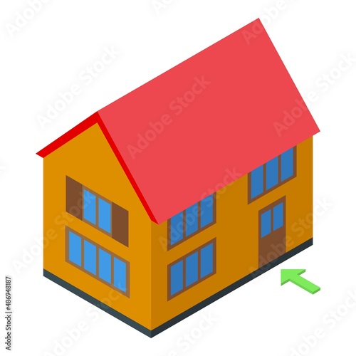 Door house delivery icon isometric vector. Fast speed delivery. Shipment quick