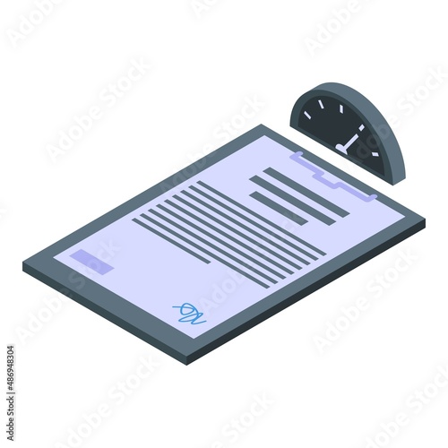 Parcel clipboard delivery icon isometric vector. Fast shipping. Order shipment
