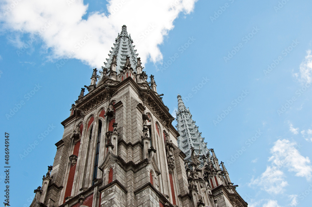 Fototapeta premium gothic cathedral or church. building and architecture. duomo neo-gothic style. milan.