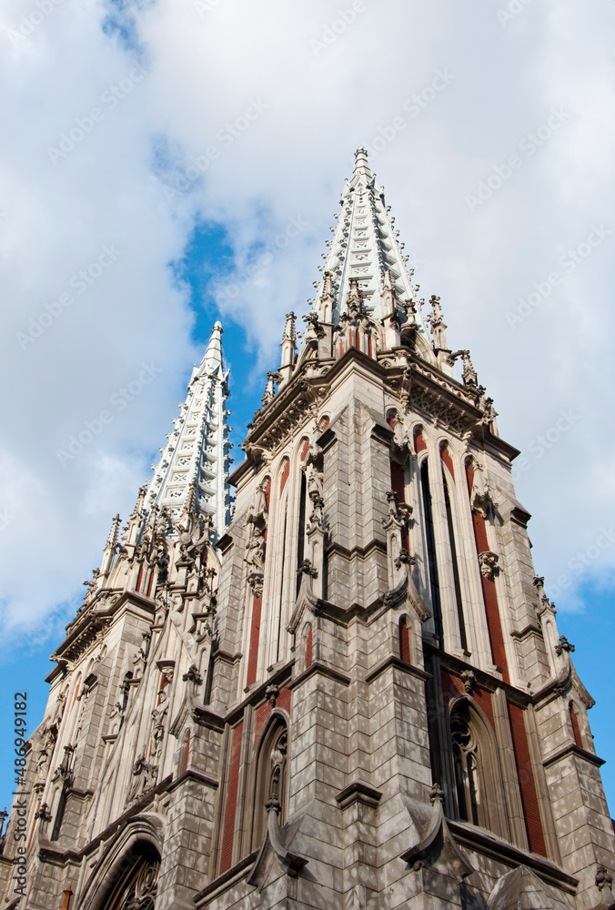 gothic cathedral or church. building and architecture. duomo neo-gothic style. baroque building