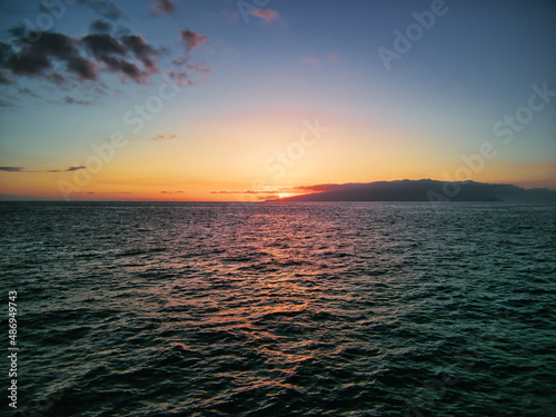 Sunset next to the island of La Gomera