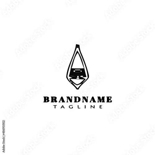 fishing float logo cartoon icon design template black isolated vector