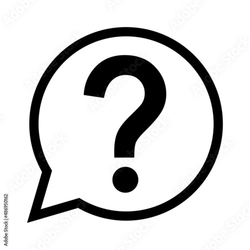 Question icon mark, help or ask bubble graphic symbol, web faq vector illustration