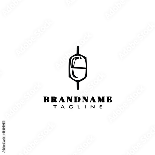 fishing float logo cartoon icon design template black isolated vector