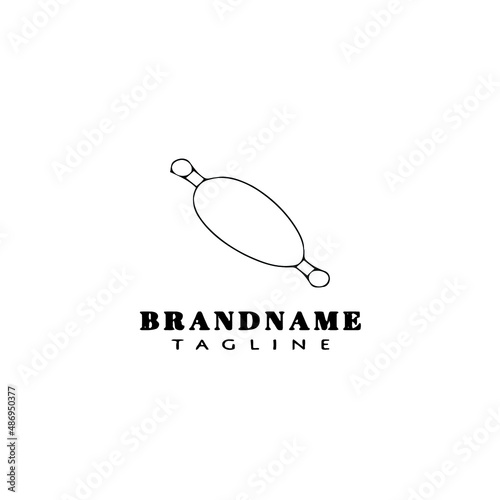 fishing float logo cartoon icon design template black isolated vector