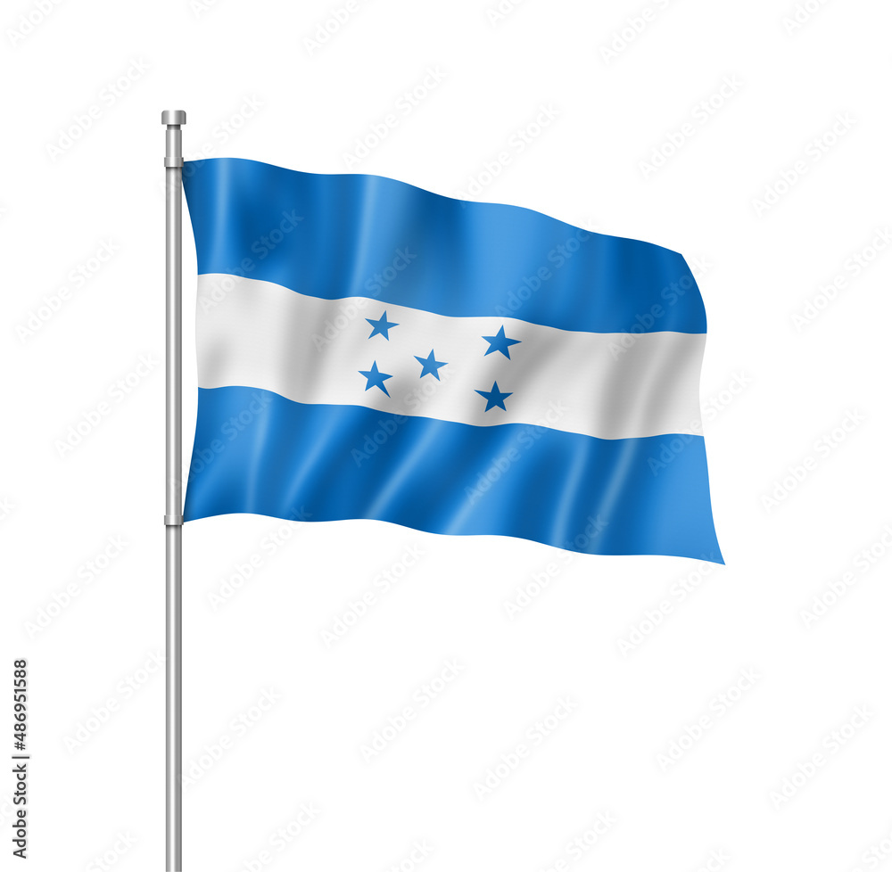 Honduras flag isolated on white