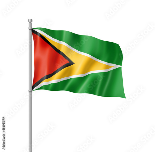 Guyanese flag isolated on white photo
