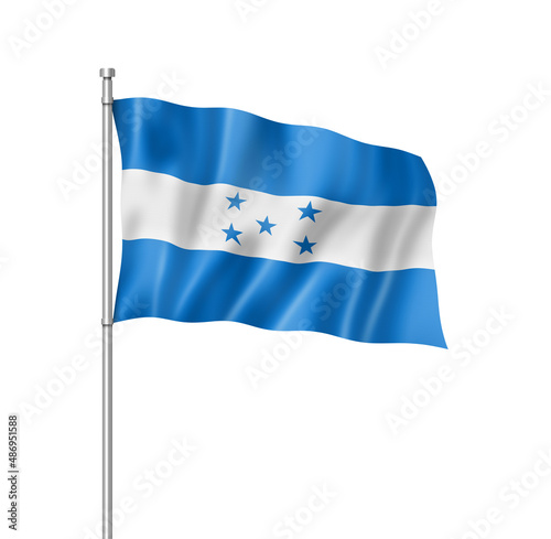 Honduras flag isolated on white