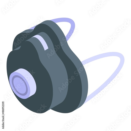 Medical gas mask icon isometric vector. Respirator protection. Safety toxic