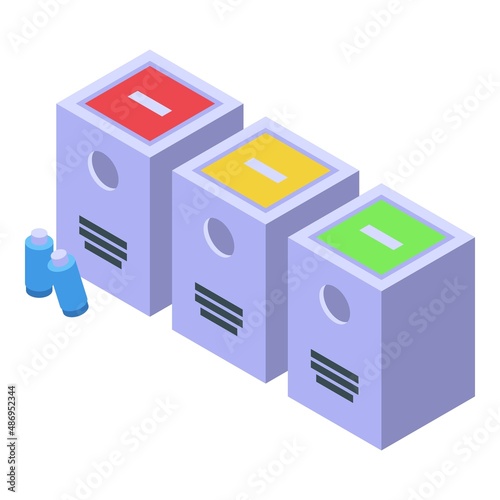 Sort trash icon isometric vector. Planet clean. Ecology protection