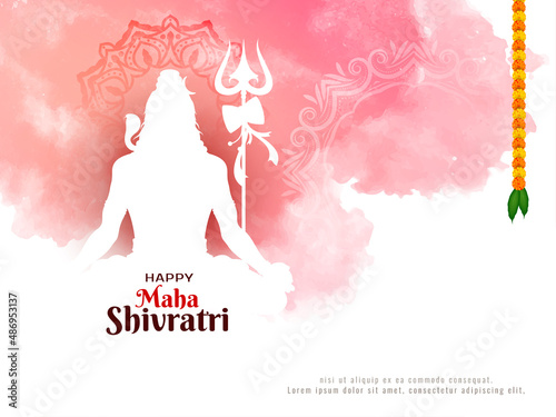 Happy Maha Shivratri religious Indian festival background photo