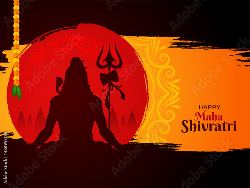 Happy Maha Shivratri festival celebration mythological background