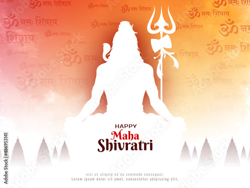 Happy Maha Shivratri Hindu festival celebration traditional background