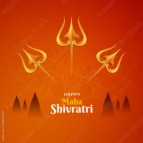 Happy Maha Shivratri festival celebration artistic greeting background