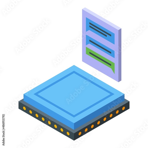 Text vr platform icon isometric vector. Virtual reality. Education tour