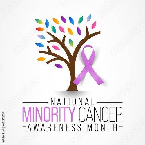 Minority Cancer awareness month is observed every year in April, is dedicated to calling attention to minority cancer health disparities. Vector illustration