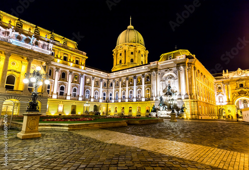 Buda Castle in Budapest at night, Hungary