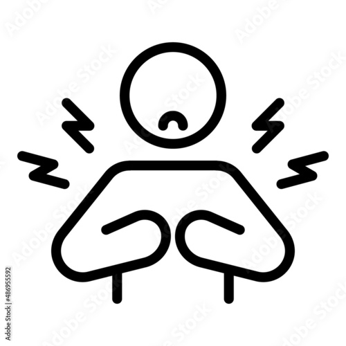 Kid problem icon outline vector. School violence. Child abuse