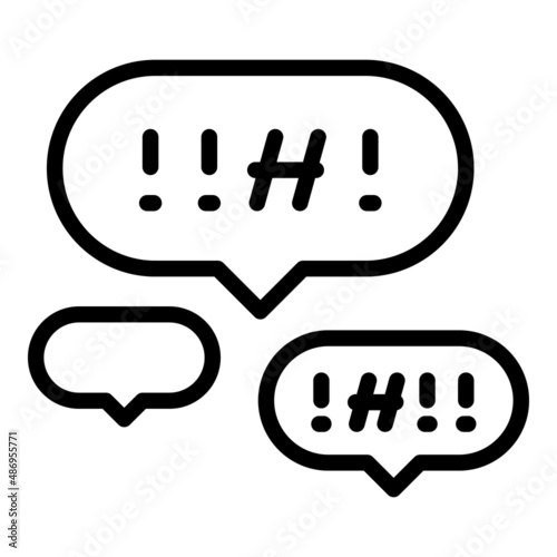 Stress chat icon outline vector. Bully violence. Abuse children