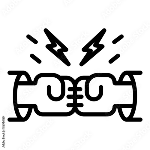 Fight violence icon outline vector. School bully. Bad children