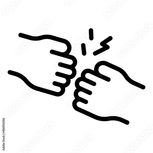 School violence fight icon outline vector. Child bully. Student abuse