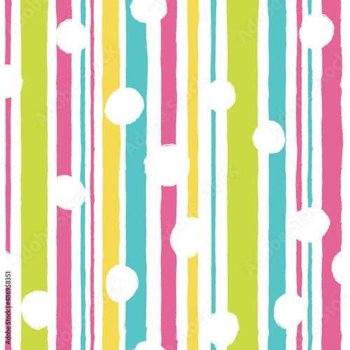 Seamless pattern with abstract ornament in bright summer colors.