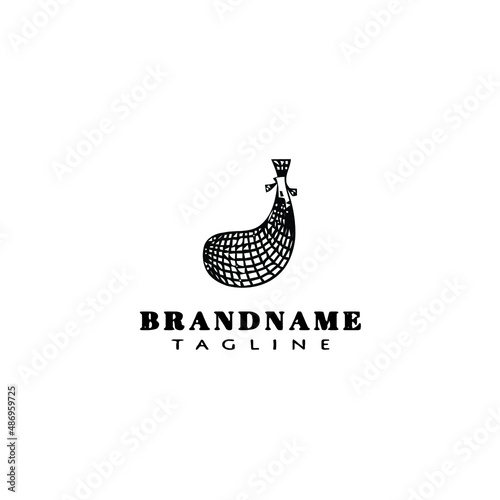 fish net cartoon logo design template icon black isolated vector illustration