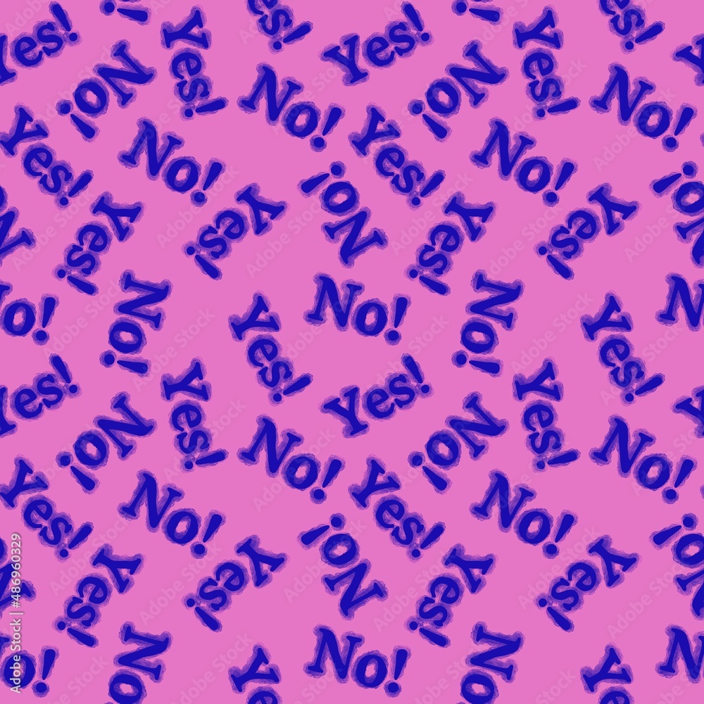Seamless yes no words pattern for wallpaper and fabrics and packaging and gifts and cards and linens Seamless yes no words pattern for wallpaper and fabrics and packaging and gifts and cards and linens
