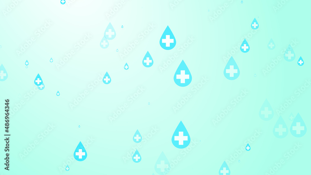 Medical health cross white on blue sanitizer drop pattern background. Abstract healthcare clean and Hygiene concept. Medical health cross white on blue sanitizer drop pattern background. Abstract healthcare clean and Hygiene concept.