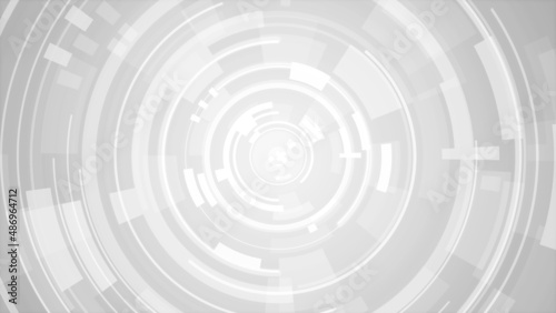 Abstract circle white gray future technology background.