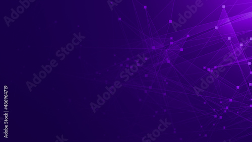 Abstract purple violet polygonal 3d rendering network technology background.