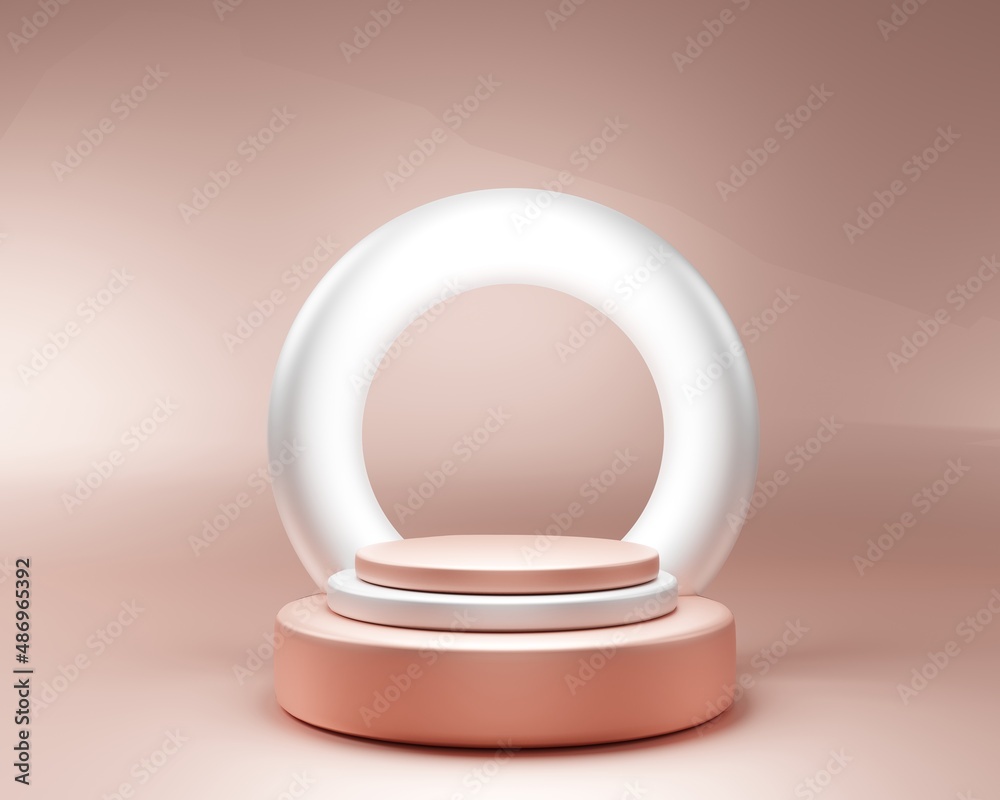 Abstract geometry shape pink color podium on pink color background for product. minimal concept. Abstract geometry shape pink color podium on pink color background for product. minimal concept.