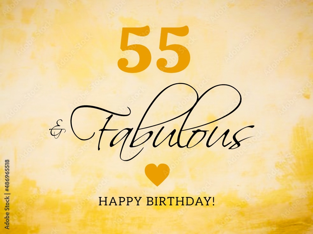 Obraz premium 55th birthday card wishes illustration