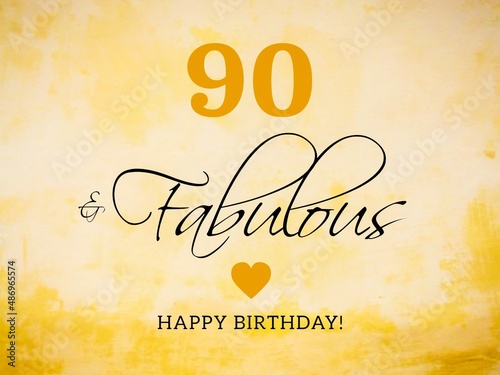 90th birthday card wishes illustration